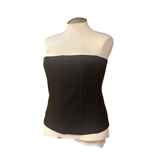 Pretty Little Thing Black Back Zip Corset Top Sz 24 W - Picture 3 of 6